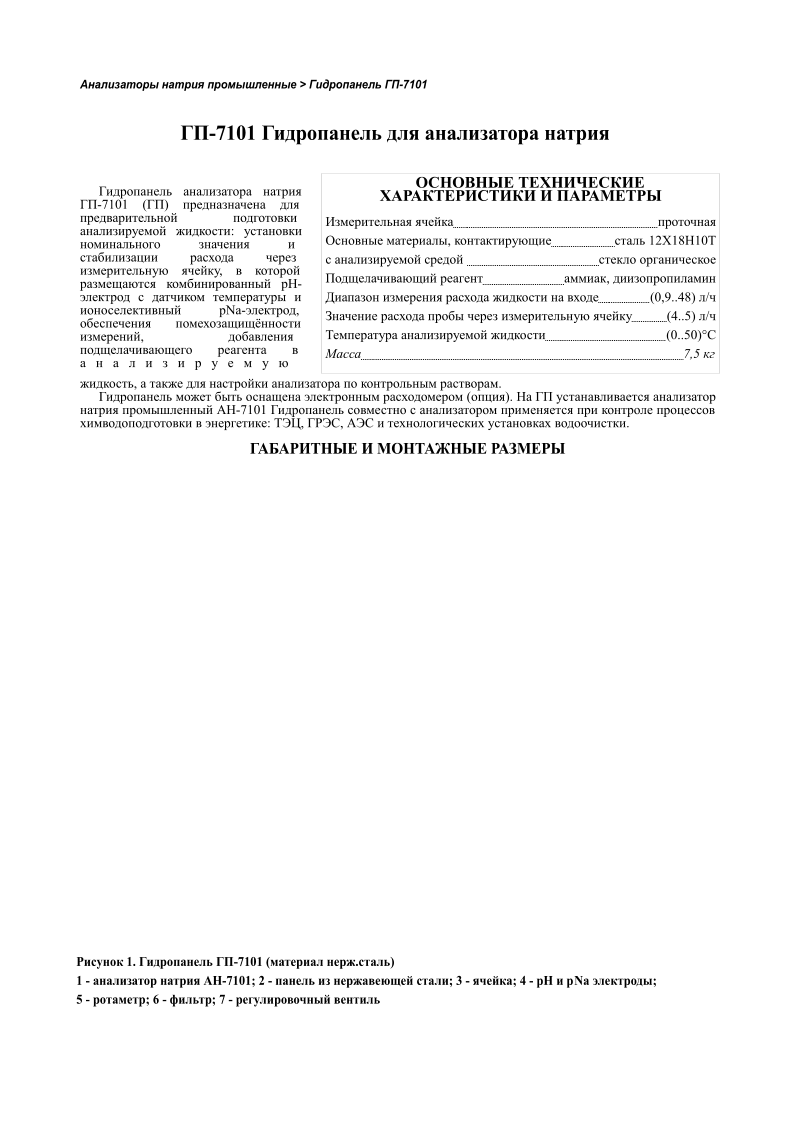    >  -7101 -7101         -7101 ()      :         ,     -       Na-,   ,                        ,             121810                         ,                  (0,9..48)   /                   (4..5)   /              (0..50)            7,5    ,        .       ( ).       -7101           : , ,     .       1.  -7101 ( .) 1 -   -7101; 2 -    ; 3 - ; 4 -    Na  ;  5 - ; 6 - ; 7 -  